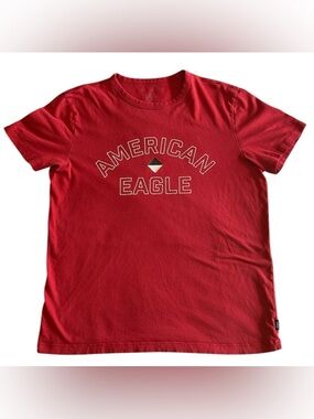 American Eagle Men’s Red Graphic Tee Medium Modern Utility Collegiate